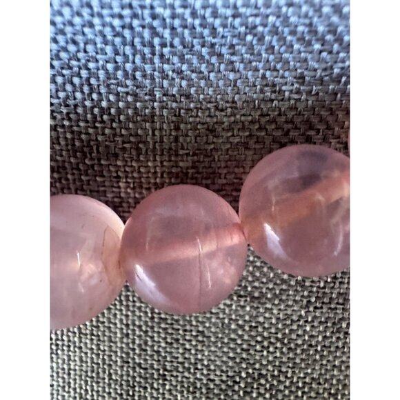 Vintage Gold Filled Rose Quartz Graduated Beaded Necklace - Picture 2 of 5